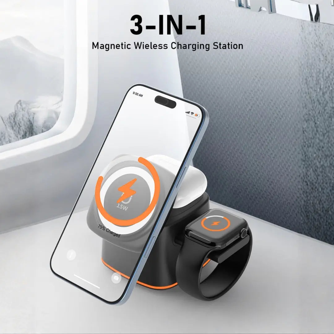 Wireless 3 in 1 Wireless Charging Station